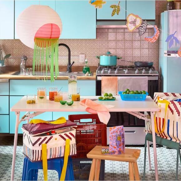 IKEA Limited Edition Multicolor Stripe Pattern Shopping Bags - X2 - Picture 5 of 5